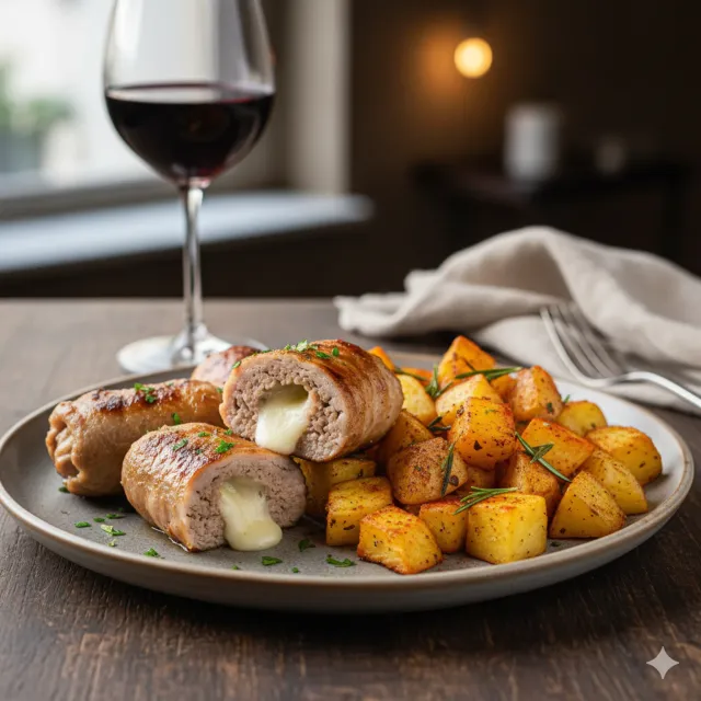 Bombette Pugliesi con Patate al Forno alla Paprika